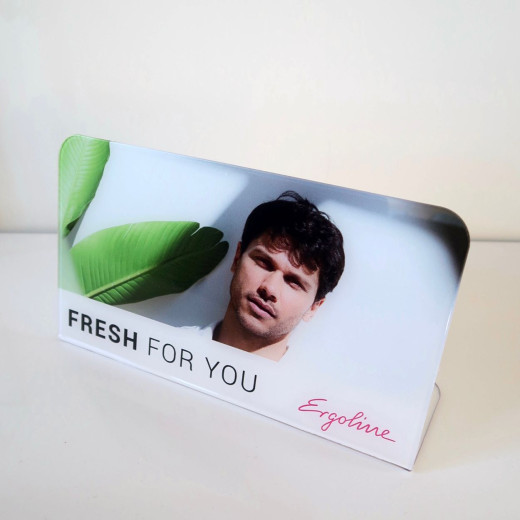 Plexi Ergoline Desinfectie "Fresh for You"  23 x 12 cm